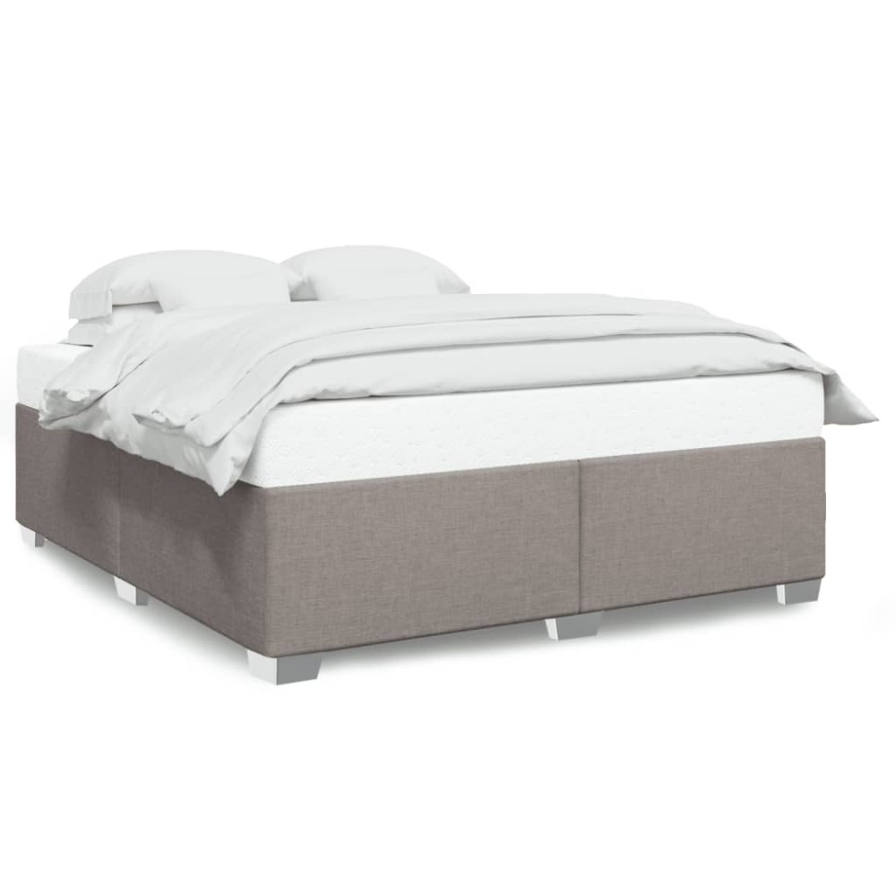 vidaXL Cadru de pat fără saltea, gri taupe, 180x200 cm, textil