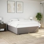 vidaXL Cadru de pat fără saltea, gri taupe, 180x200 cm, textil vidaXL Cadru de pat fără saltea, gri taupe, 180x200 cm, textil