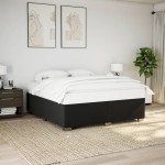vidaXL Cadru de pat fără saltea, negru, 200x200 cm, textil vidaXL Cadru de pat fără saltea, negru, 200x200 cm, textil