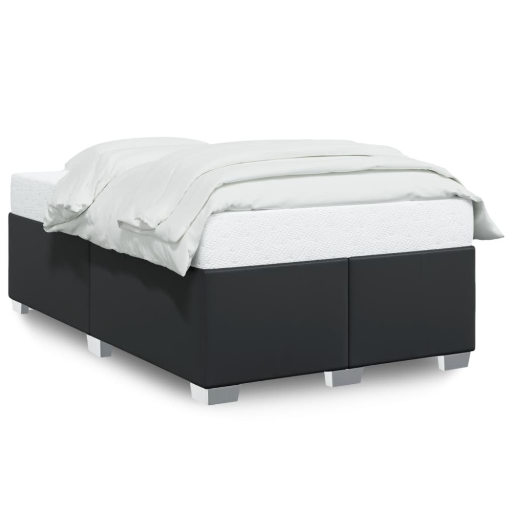 vidaXL Cadru de pat fără saltea Negru piele artificială