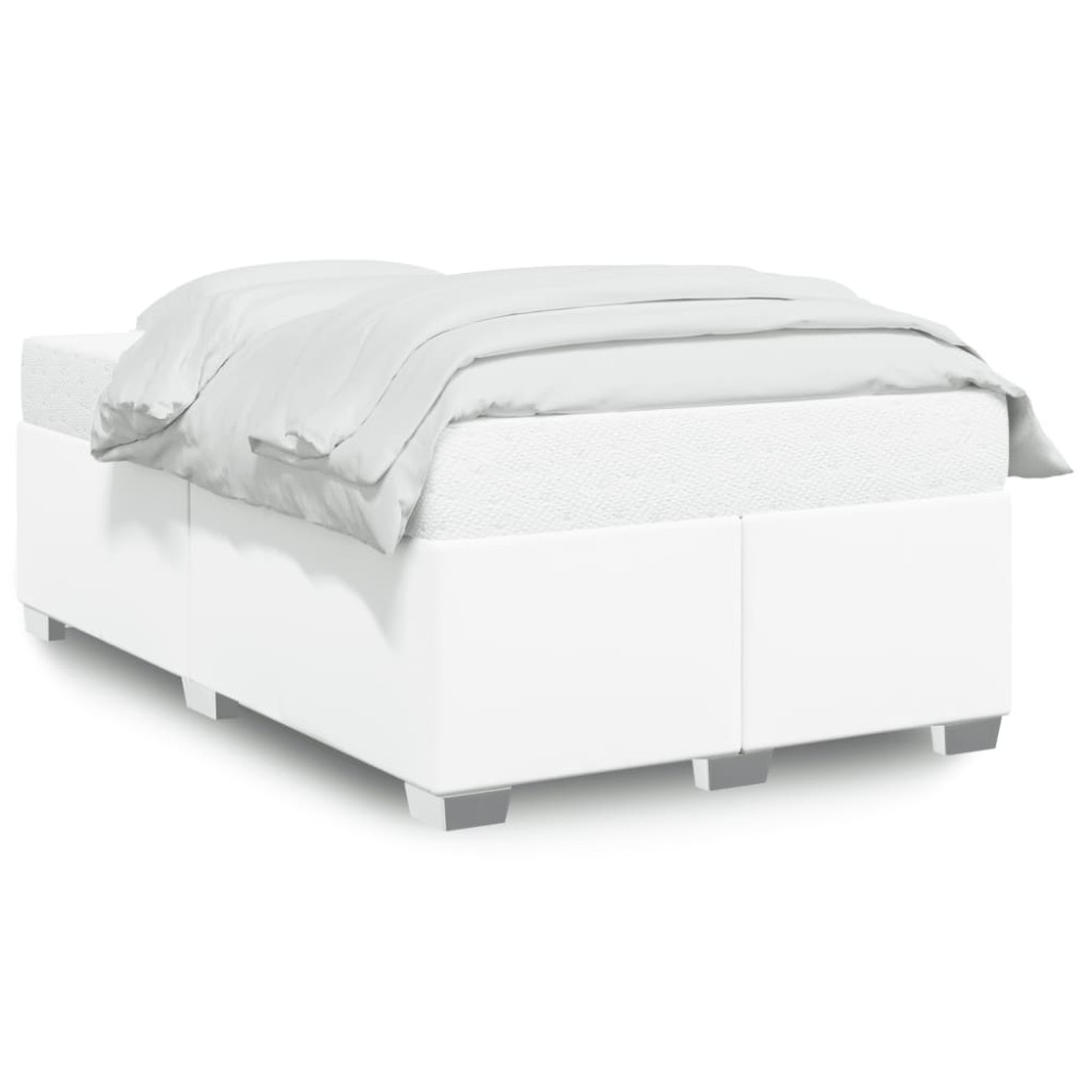 vidaXL Cadru de pat fără saltea alb 120x190 cm piele artificială