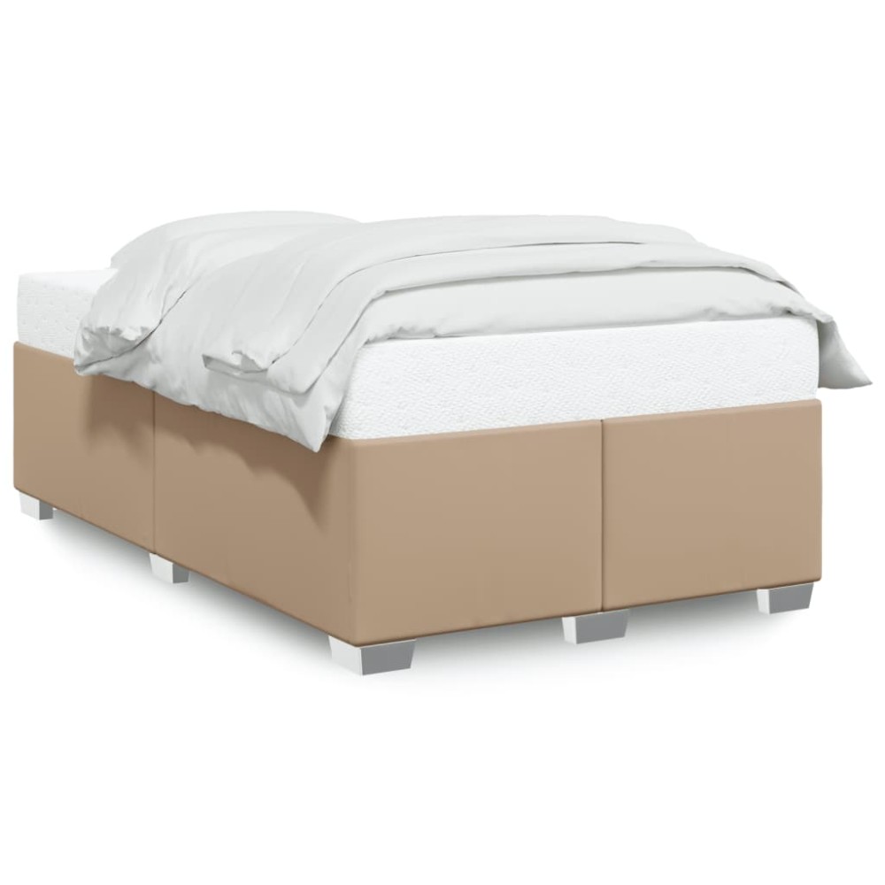 vidaXL Cadru de pat fără saltea cappuccino 120x190cm piele artificială