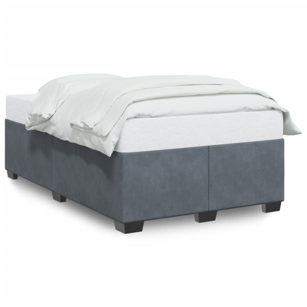 vidaXL Cadru de pat fără saltea Gri închis 120x190 cm catifea