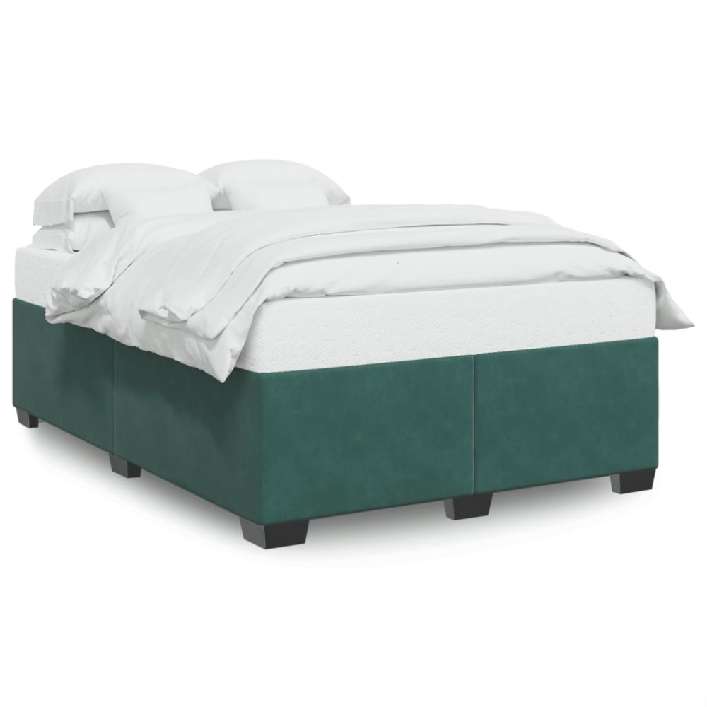 vidaXL Cadru de pat fără saltea, verde închis, 140x190 cm, catifea