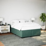 vidaXL Cadru de pat fără saltea, verde închis, 140x190 cm, catifea vidaXL Cadru de pat fără saltea, verde închis, 140x190 cm, catifea