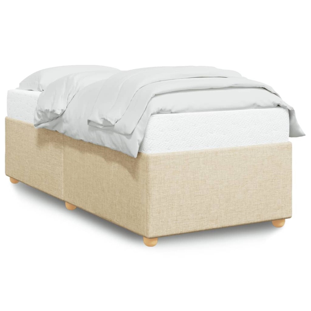 vidaXL Cadru de pat fără saltea cremă 80x200 cm țesătură