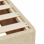 vidaXL Cadru de pat fără saltea cremă 80x200 cm țesătură