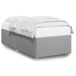 vidaXL Cadru de pat fără saltea, gri deschis, 90x200 cm, textil