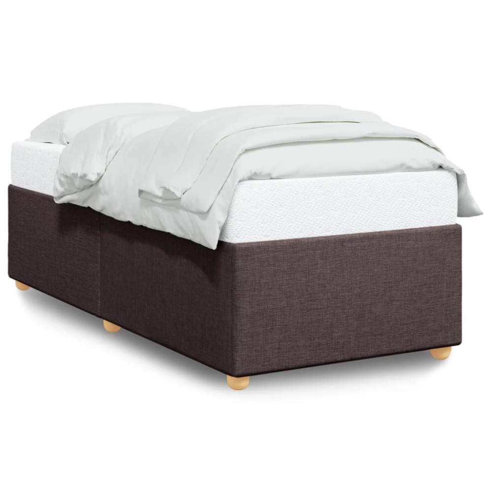 vidaXL Cadru de pat fără saltea, maro închis, 90x200 cm, textil