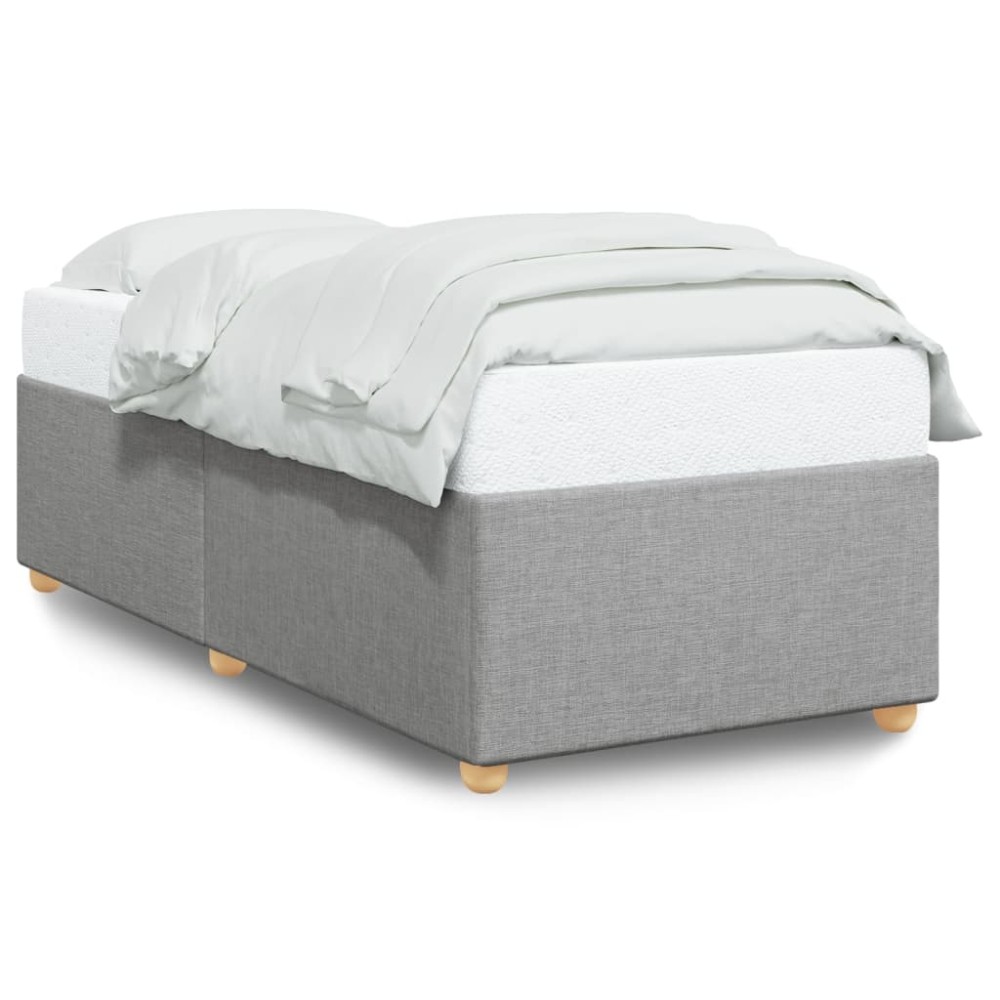 vidaXL Cadru de pat fără saltea, gri deschis, 100x200 cm, textil