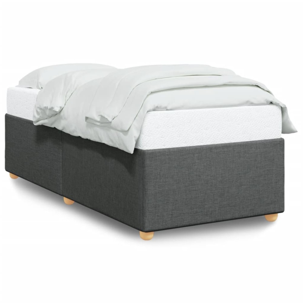 vidaXL Cadru de pat fără saltea, gri închis, 100x200 cm, textil