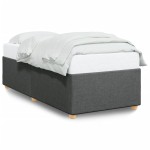 vidaXL Cadru de pat fără saltea, gri închis, 100x200 cm, textil