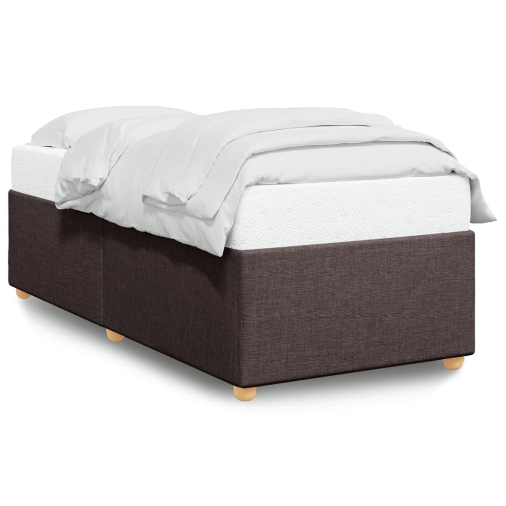 vidaXL Cadru de pat fără saltea, maro închis, 100x200 cm, textil