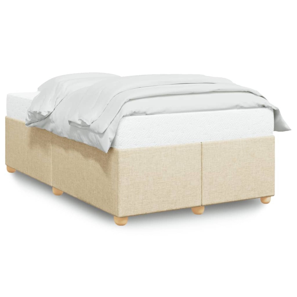 vidaXL Cadru de pat fără saltea cremă 120x190 cm țesătură