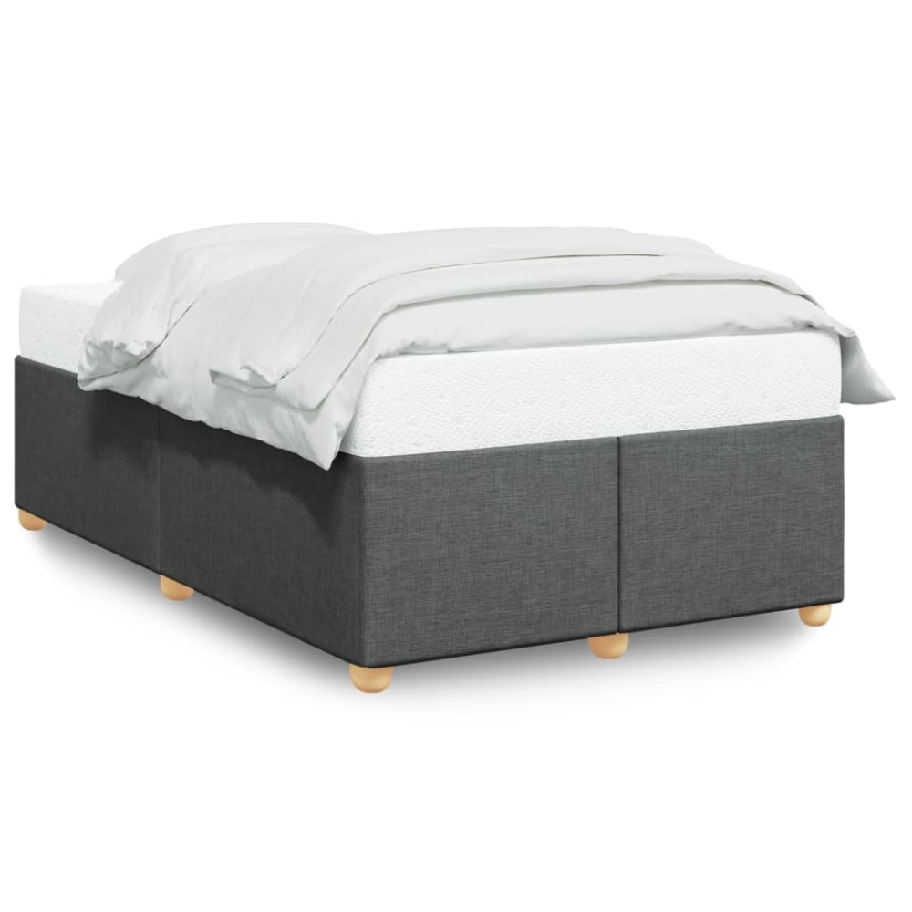 vidaXL Cadru de pat fără saltea, gri închis, 120x200 cm, textil