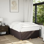 vidaXL Cadru de pat fără saltea, maro închis, 120x200 cm, textil vidaXL Cadru de pat fără saltea, maro închis, 120x200 cm, textil