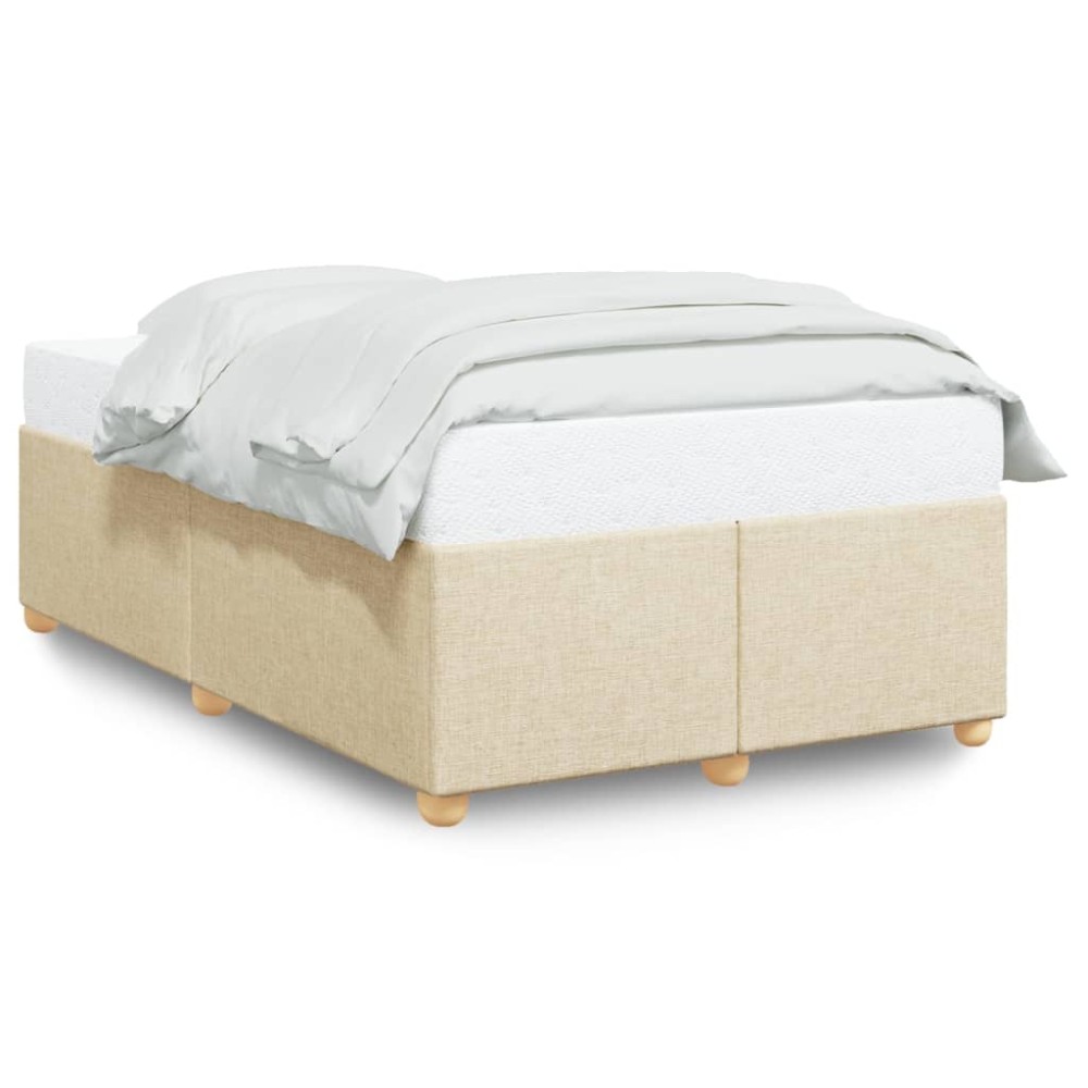 vidaXL Cadru de pat fără saltea, crem, 120x200 cm, textil