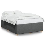 vidaXL Cadru de pat fără saltea, gri închis, 140x190 cm, textil