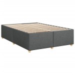 vidaXL Cadru de pat fără saltea, gri închis, 140x190 cm, textil