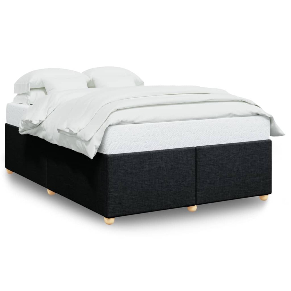 vidaXL Cadru de pat fără saltea, negru, 140x190 cm, textil