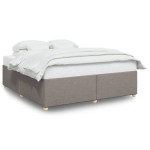 vidaXL Cadru de pat fără saltea, gri taupe, 180x200 cm, textil vidaXL Cadru de pat fără saltea, gri taupe, 180x200 cm, textil