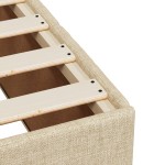 vidaXL Cadru de pat fără saltea cremă 80x200 cm țesătură