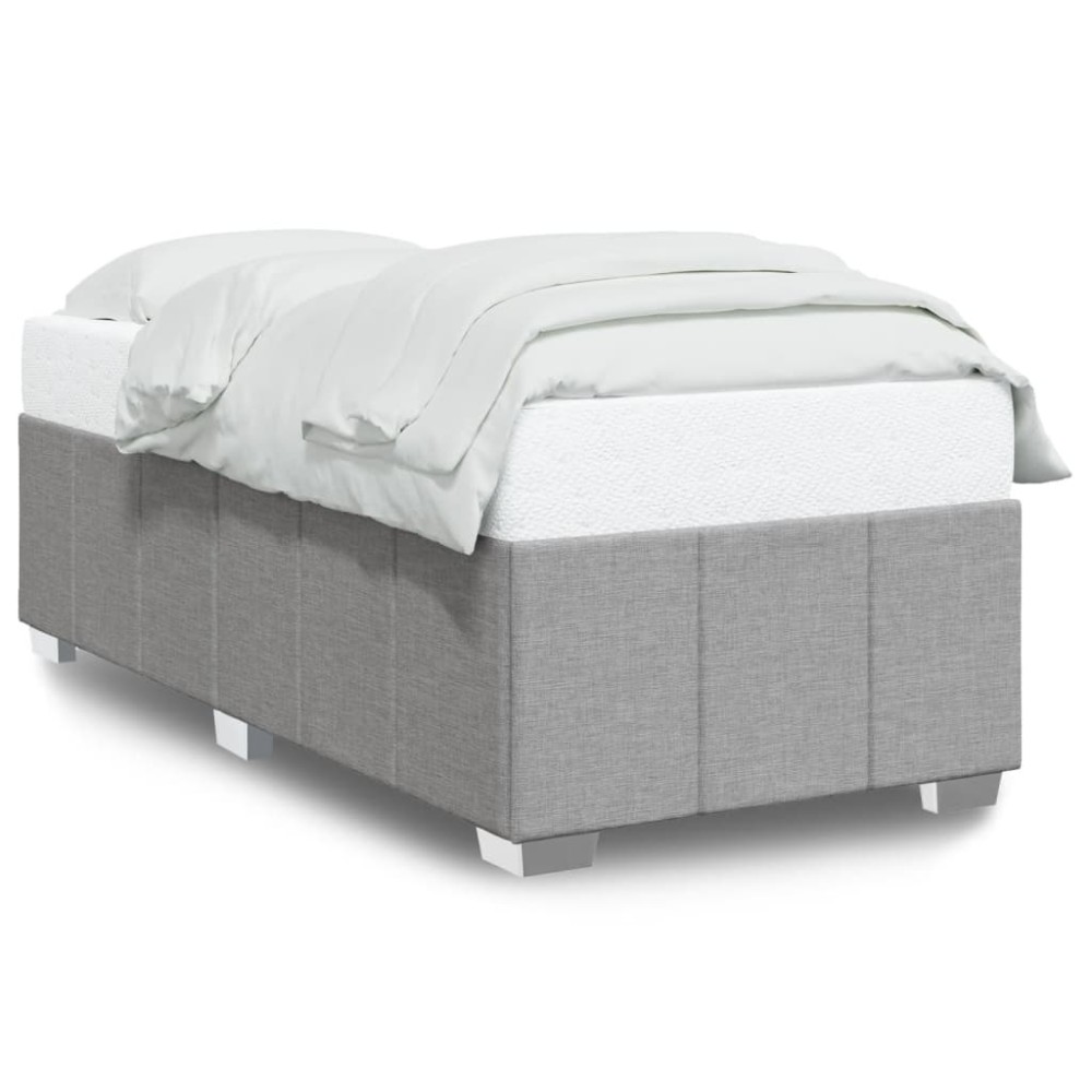 vidaXL Cadru de pat fără saltea, gri deschis, 90x190 cm, textil