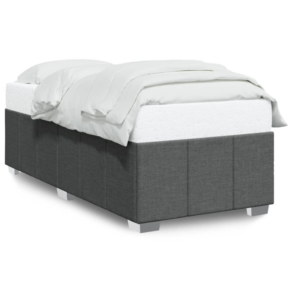 vidaXL Cadru de pat fără saltea, gri închis, 90x190 cm, textil