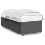 vidaXL Cadru de pat fără saltea, gri închis, 90x190 cm, textil vidaXL Cadru de pat fără saltea, gri închis, 90x190 cm, textil