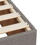 vidaXL Cadru de pat fără saltea Taupe 90x190 cm Stofa