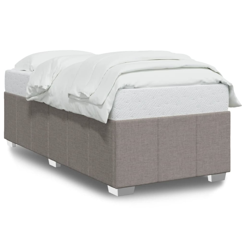 vidaXL Cadru de pat fără saltea Taupe 90x200 cm țesătură