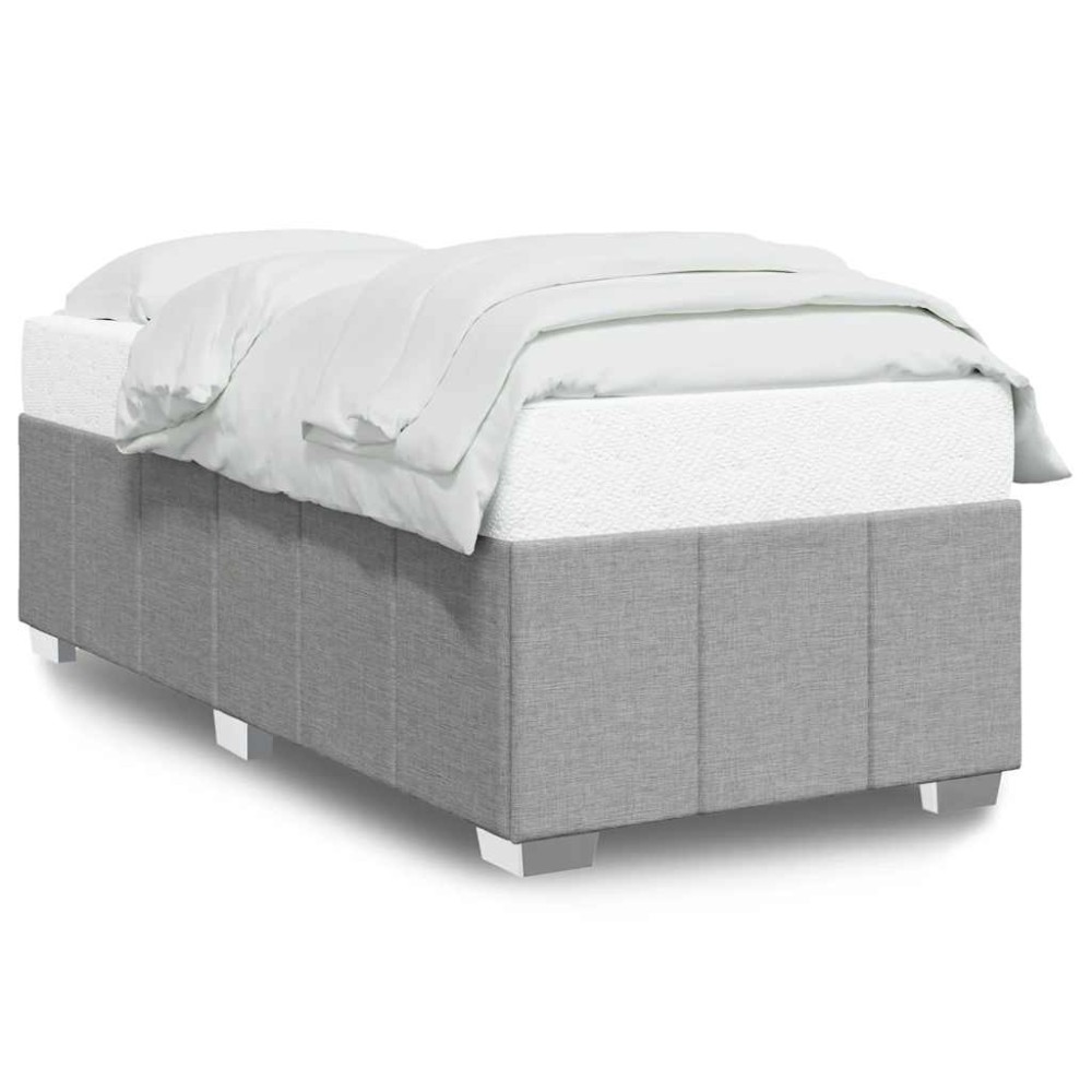 vidaXL Cadru de pat fără saltea, gri deschis, 100x200 cm, textil