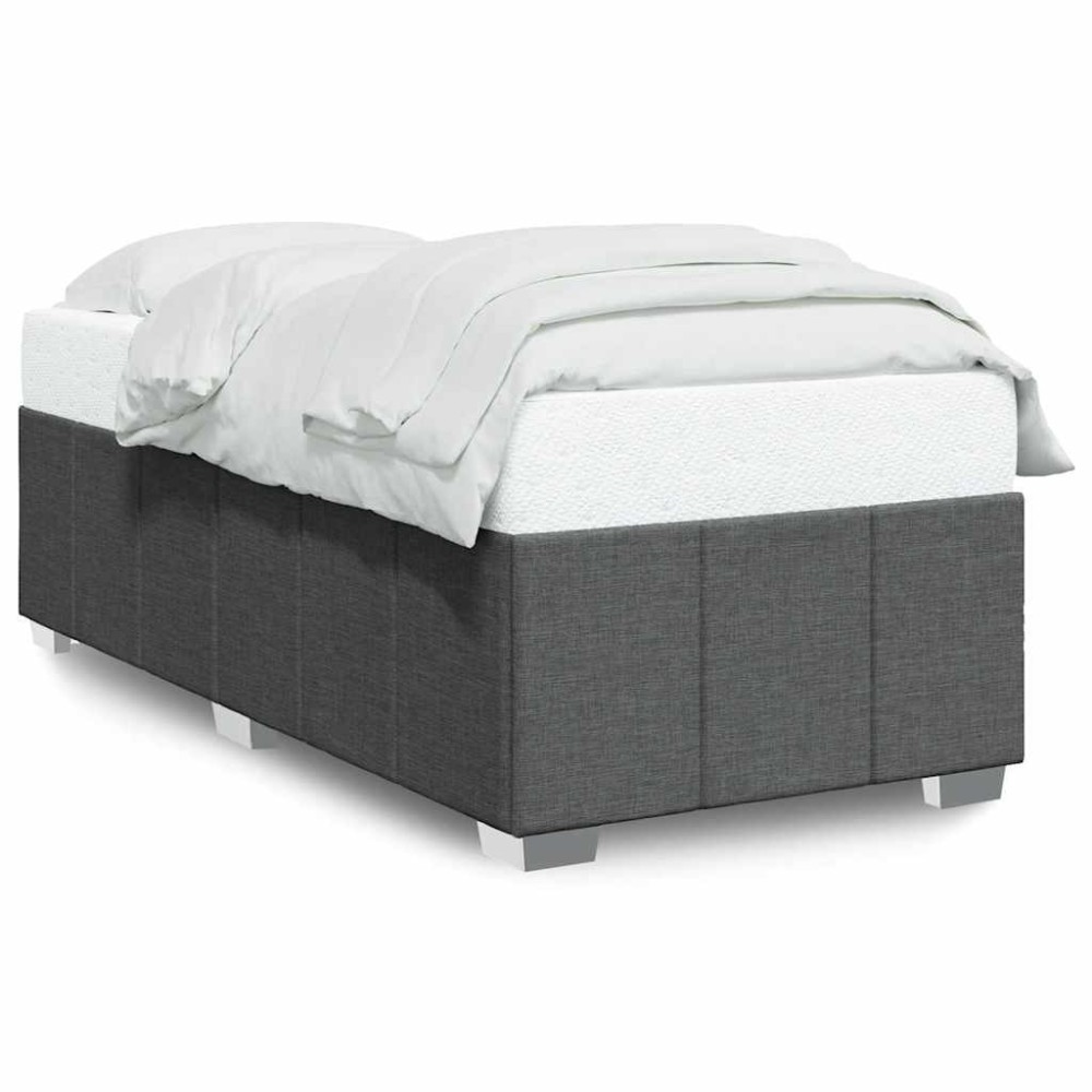 vidaXL Cadru de pat fără saltea, gri închis, 100x200 cm, textil