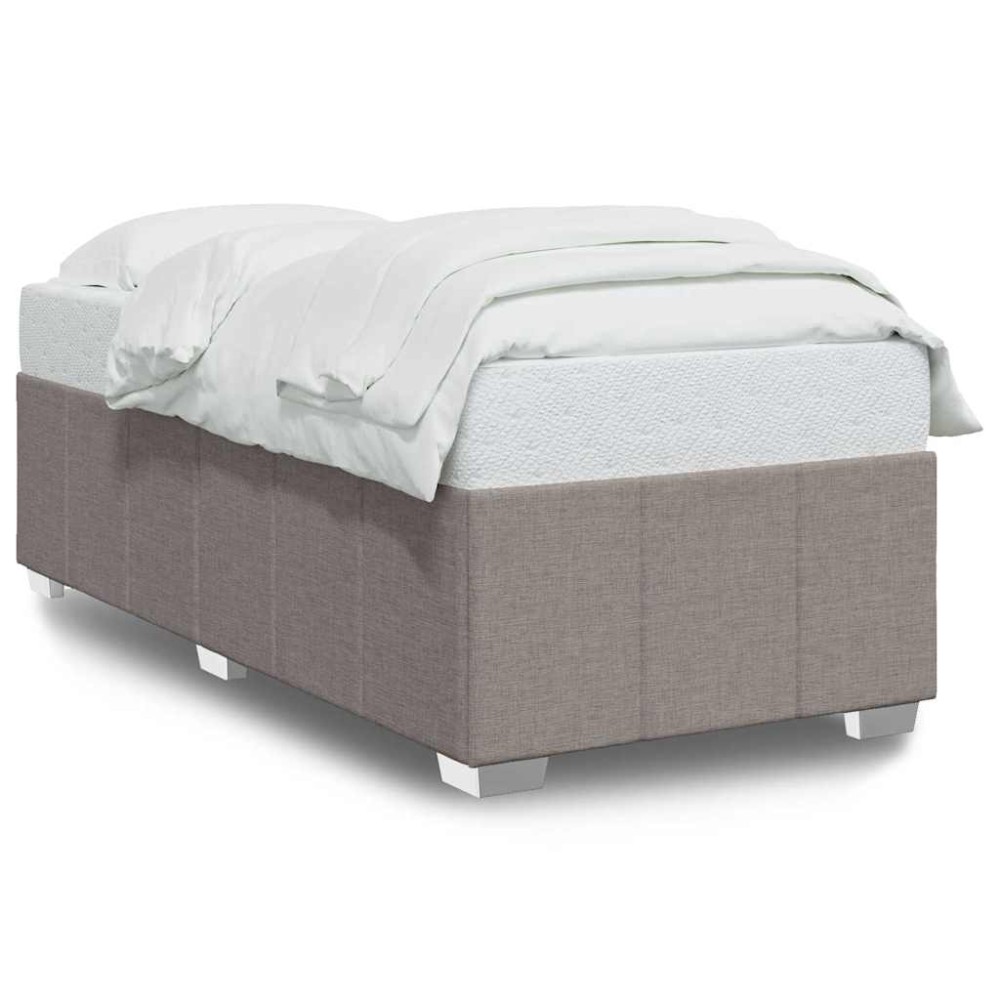 vidaXL Cadru de pat fără saltea, gri taupe, 100x200 cm, textil