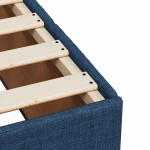 vidaXL Cadru de pat fără saltea țesătură albastră 100x200 cm vidaXL Cadru de pat fără saltea țesătură albastră 100x200 cm
