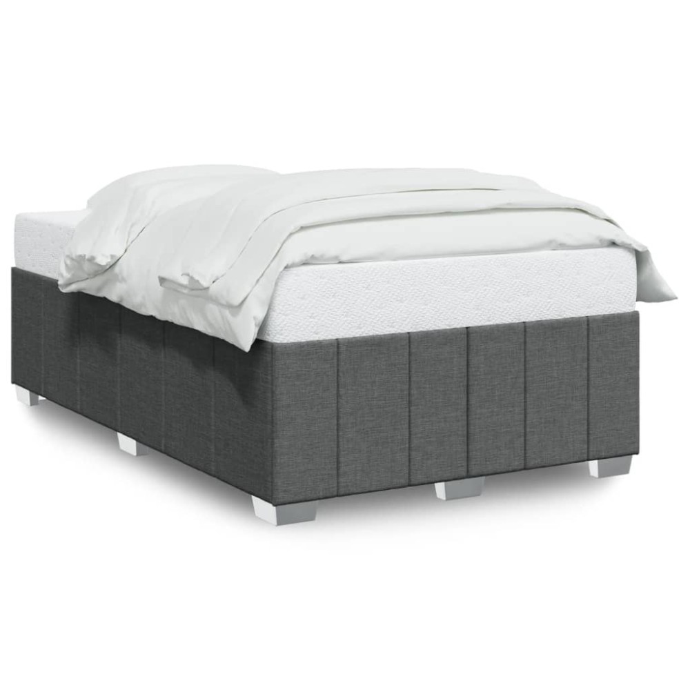 vidaXL Cadru de pat fără saltea gri închis 120x190 cm țesătură