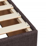 vidaXL Cadru de pat fără saltea țesătură maro 120x190 cm țesătură
