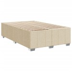 vidaXL Cadru de pat fără saltea cremă 120x190 cm țesătură