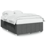 vidaXL Cadru de pat fără saltea, gri închis, 140x190 cm, textil