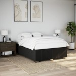 vidaXL Cadru de pat fără saltea, negru, 140x200 cm, textil vidaXL Cadru de pat fără saltea, negru, 140x200 cm, textil