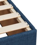 vidaXL Cadru de pat fără saltea, albastru, 140x200 cm, textil