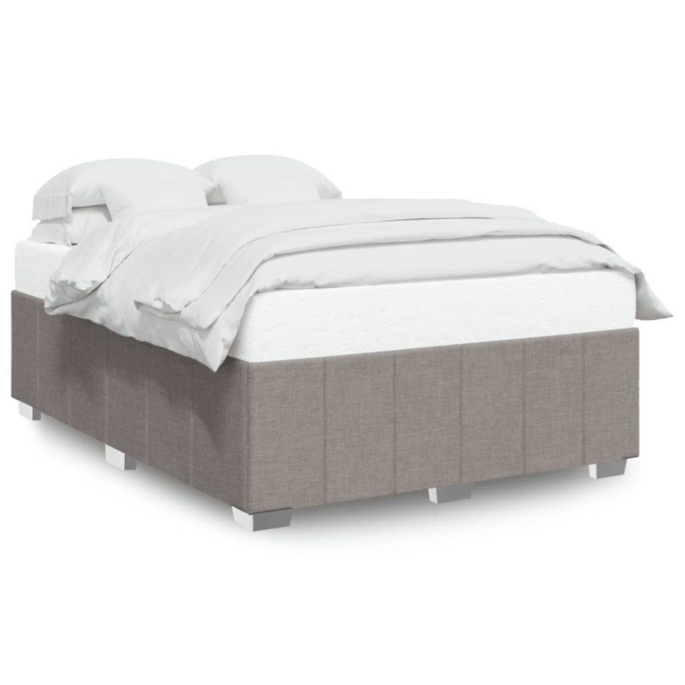vidaXL Cadru de pat fără saltea, gri taupe, 160x200 cm, textil