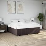 vidaXL Cadru de pat fără saltea, maro închis, 180x200 cm, textil vidaXL Cadru de pat fără saltea, maro închis, 180x200 cm, textil