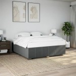 vidaXL Cadru de pat fără saltea, gri închis, 200x200 cm, textil vidaXL Cadru de pat fără saltea, gri închis, 200x200 cm, textil