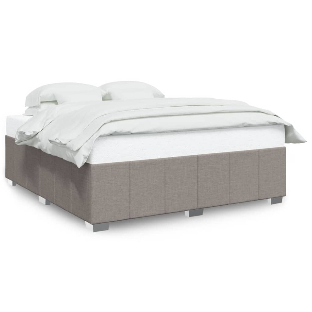 vidaXL Cadru de pat fără saltea, gri taupe, 200x200 cm, textil