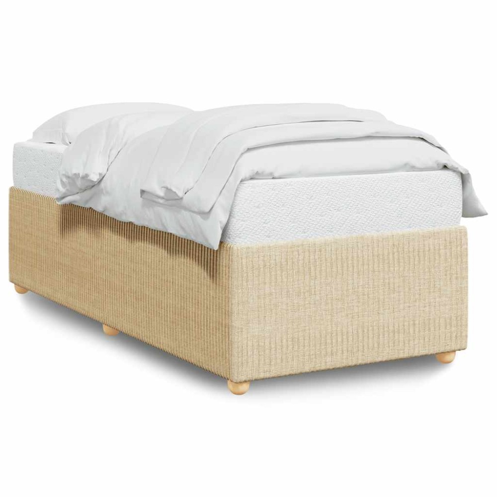 vidaXL Cadru de pat fără saltea cremă 80x200 cm țesătură