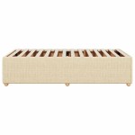 vidaXL Cadru de pat fără saltea cremă 90x190 cm țesătură