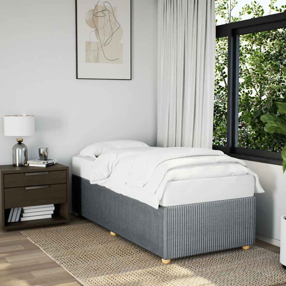 vidaXL Cadru de pat fără saltea, gri deschis, 100x200 cm, textil