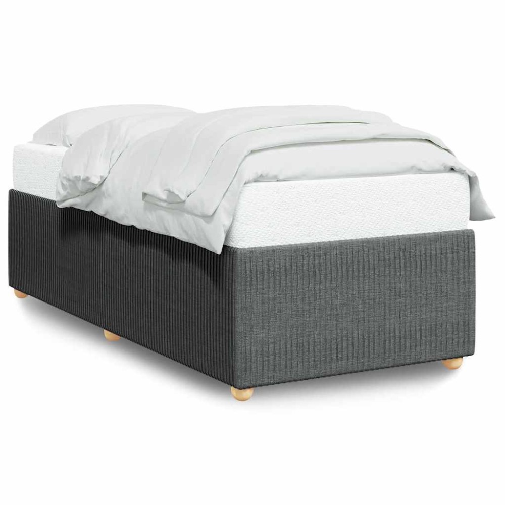 vidaXL Cadru de pat fără saltea, gri închis, 100x200 cm, textil
