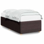 vidaXL Cadru de pat fără saltea, maro închis, 100x200 cm, textil vidaXL Cadru de pat fără saltea, maro închis, 100x200 cm, textil